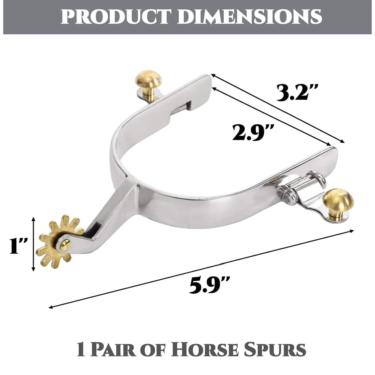 2 Pack Stainless Steel Horse Spurs with Rotatable Gear Stylish Horse Boot Spurs for Men Women Western Cowboy Equestrian Spur