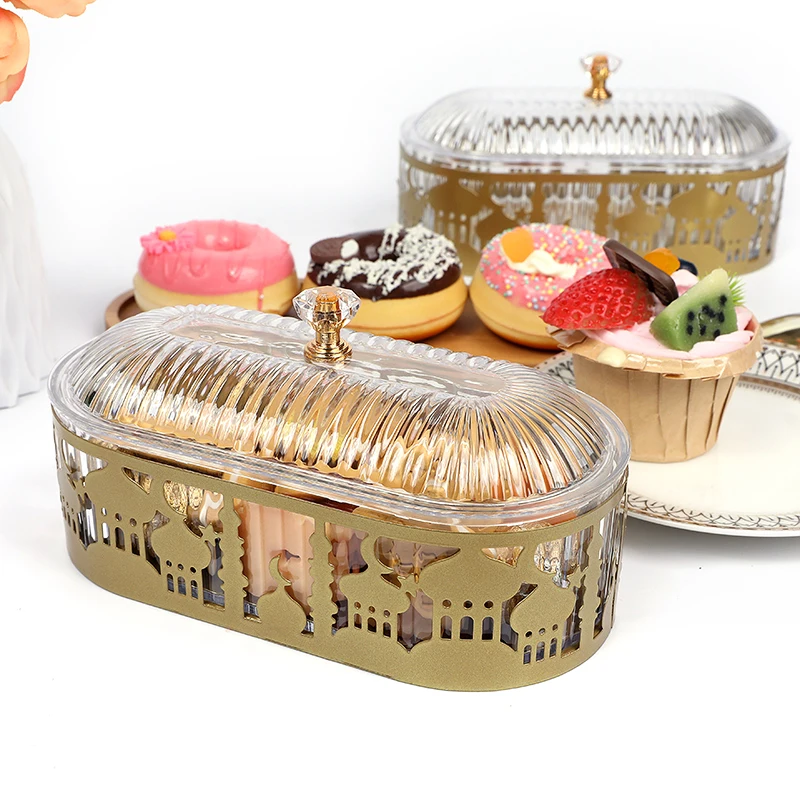 

EID Mubarak Candy Snack Jar Ramadan Kareem Decor Dining Table Storage Tray For Home 2025 Islamic Muslim Party Eid Al Adha Gifts