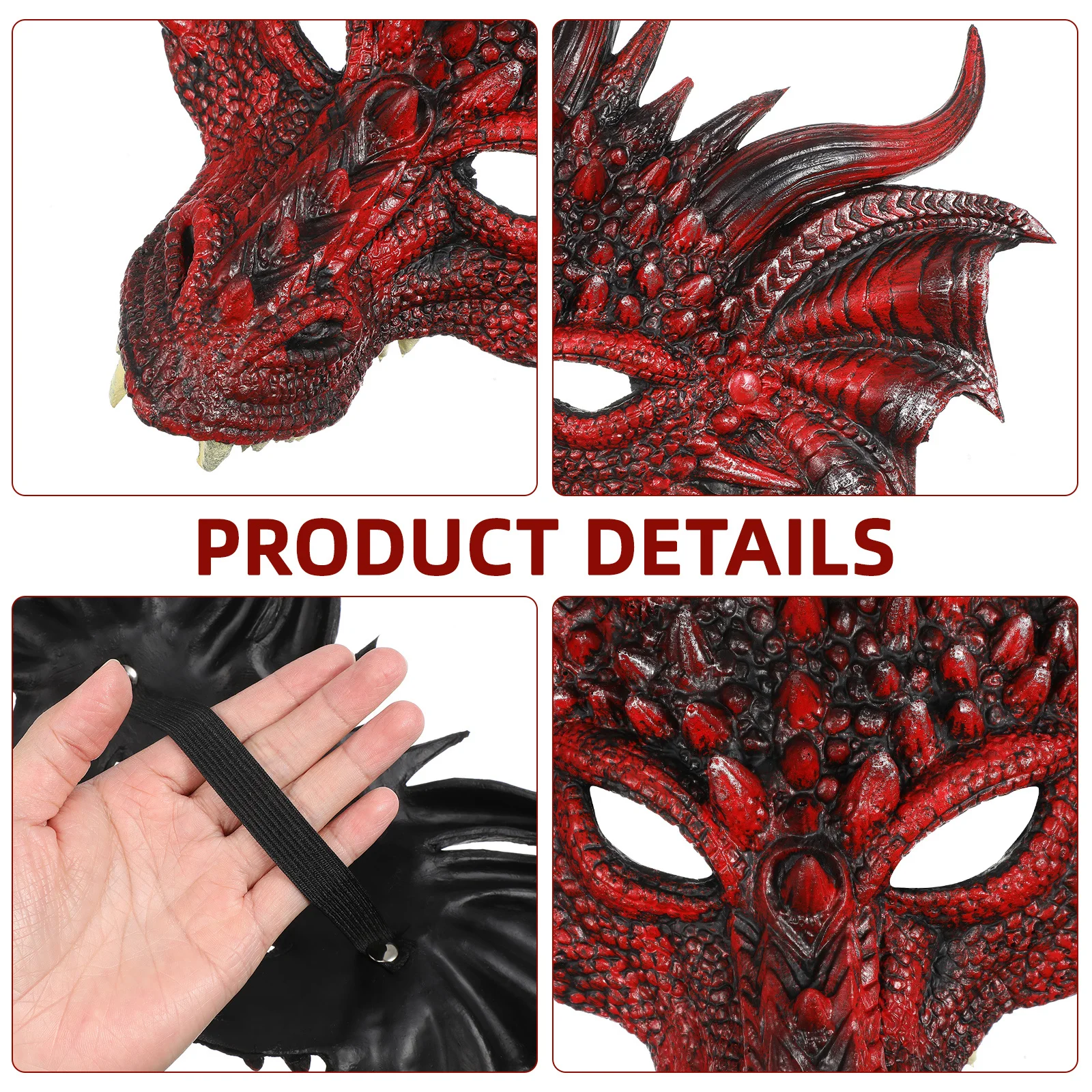 Maschera da drago di Halloween in PU Costume spaventoso Decorazioni per feste horror in maschera per uomini adulti Donne Festival Maschera da costume da drago