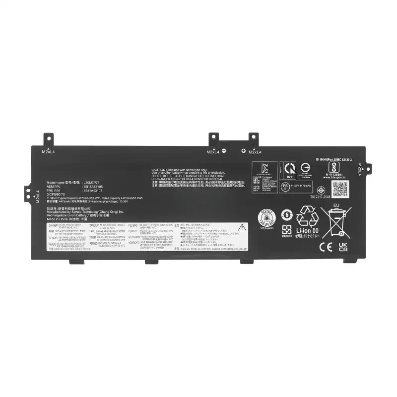 

Аккумулятор L20M3P71 L20C3P71 L20L3P71 SB11A13105 для Lenovo ThinkPad X13 Yoga G2 11.58V 4570mAh 52.9Wh