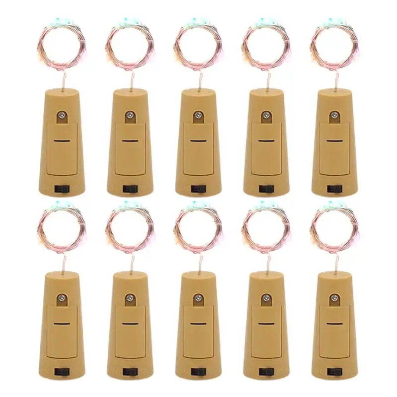 

Wine Cork Lights 10 Pack 20 LEDs Wine Bottle Lights LED Bottle Lights Battery Operated Fairy String Lights With 3 Speed