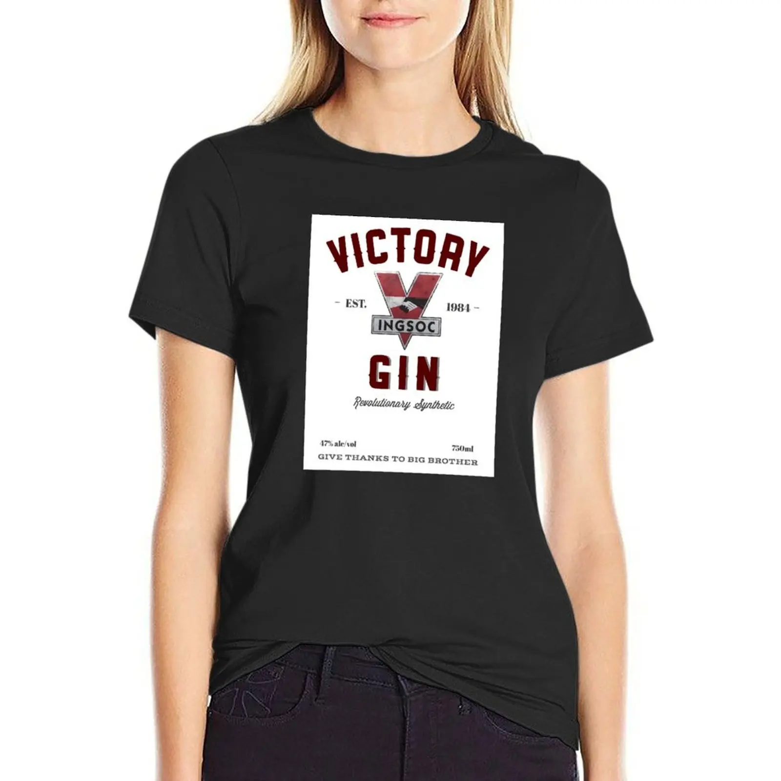 victory gin clean T-Shirt customs kawaii clothes t-shirts for Women graphic tees