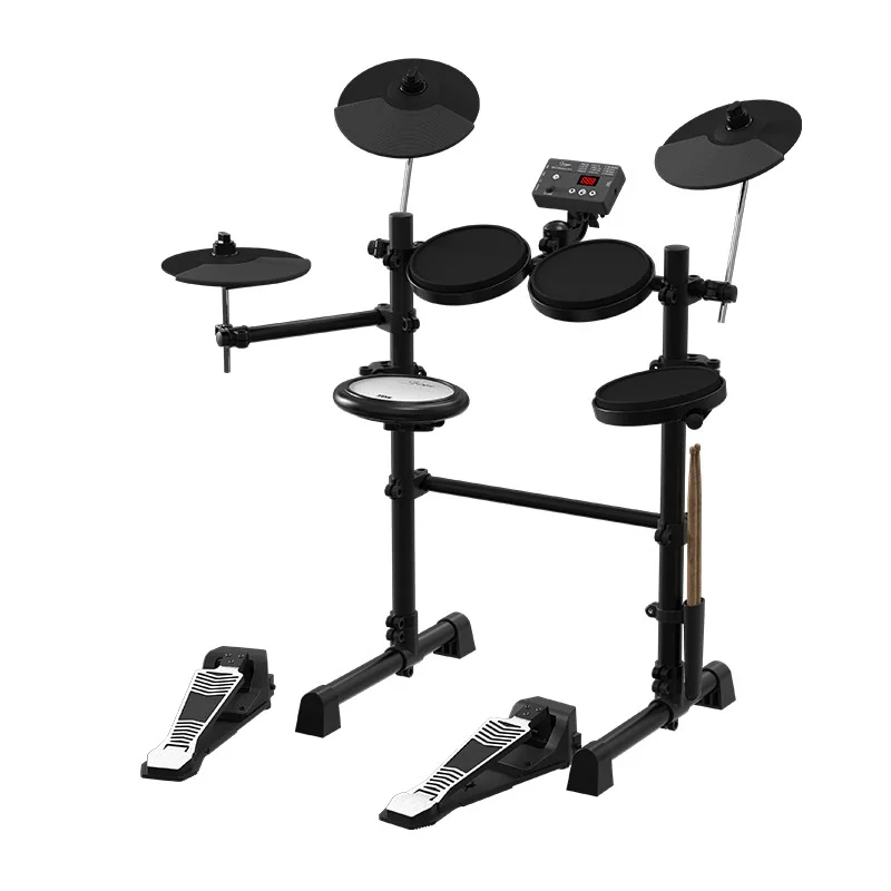 Bateria elétrica portátil profissional, conjunto de bateria de jazz para adultos e crianças, kit de bateria musical para iniciantes, instrumento de percussão