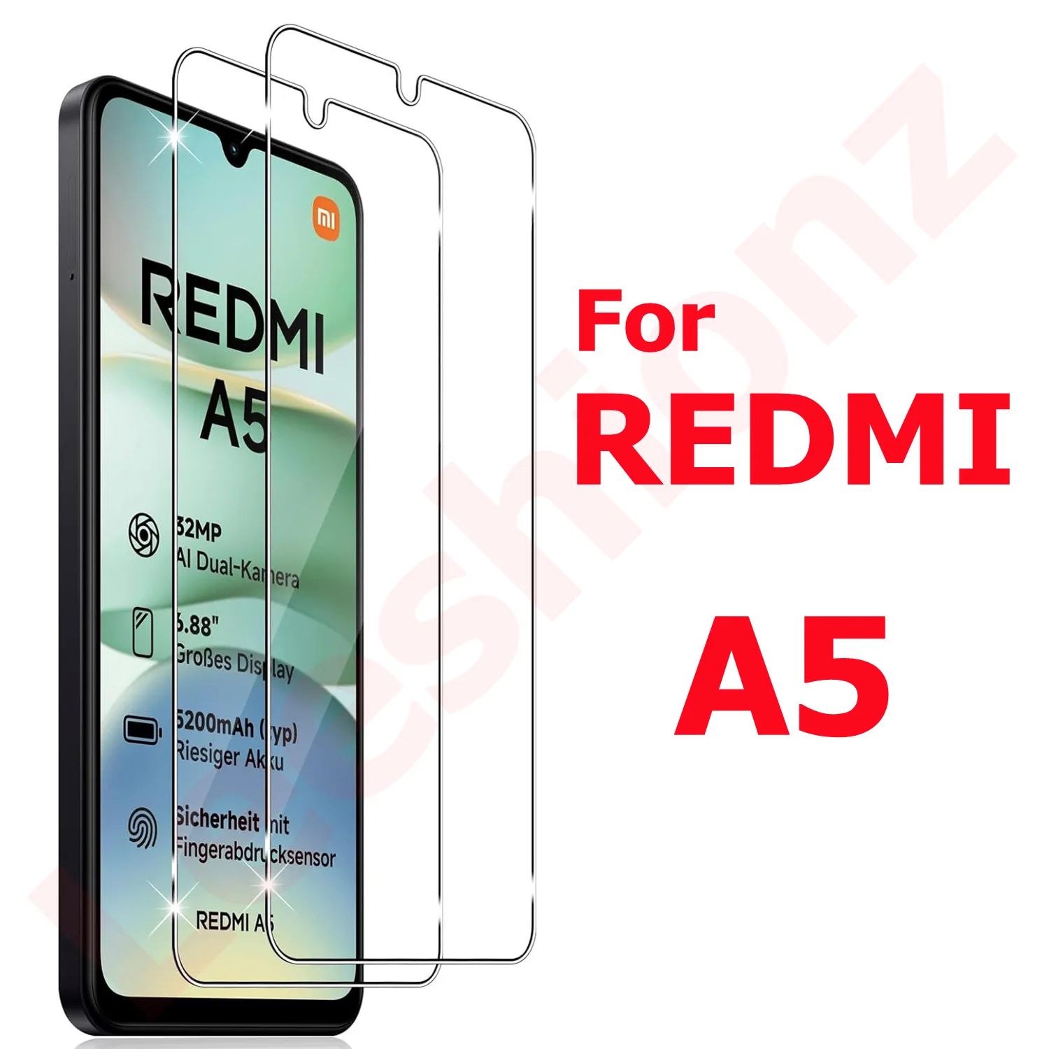 

For Redmi A5 high strength 9H anti fingerprint hardness bubble free transparent Tempered glass