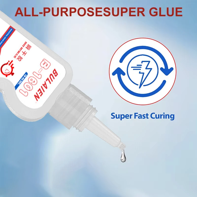 B-1695 50G Super Glue Instant Quick-Drying Cyanoacrylate Adhesive Strong Bond Leather Rubber Glass Wood Metal Liquid Glue Tool