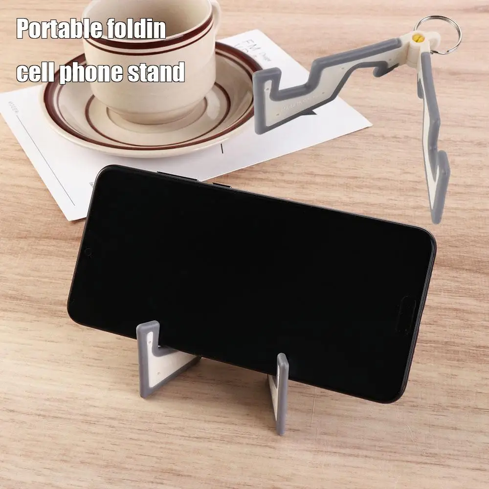 

Keyring Desk Phone Holder Keychain ABS Foldable Keychain Mobile Phone Stand Ultra Thin Lightweight