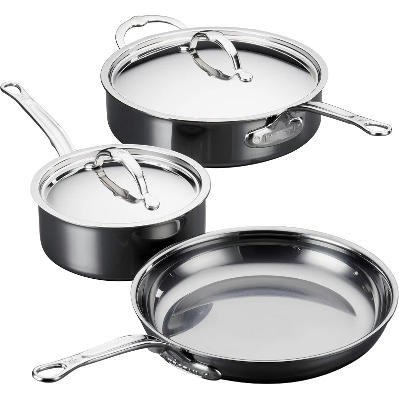 

NanoBond Collection - Titanium Stainless Steel 5-Piece Essential Cookware Set - Toxin, PFAS, & Chemical Free Clean Cookware,