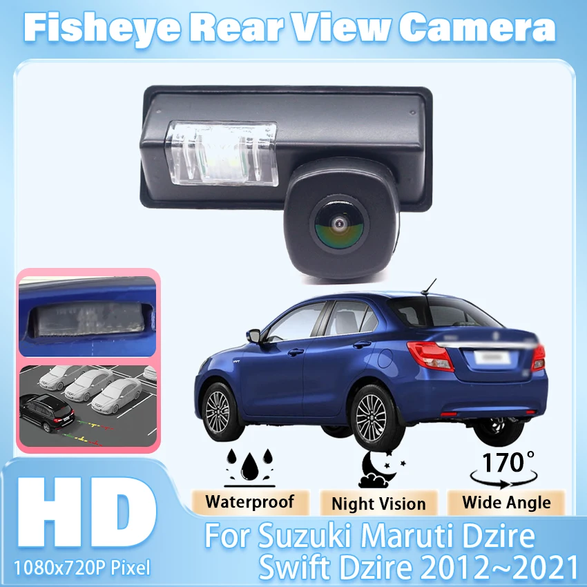 170 °   Cámara de visión trasera para Suzuki Maruti Dzire Swift Dzire 2012 ~ 2018 2019 2021 CCD HD visión nocturna cámara de respaldo de estacionamiento inverso