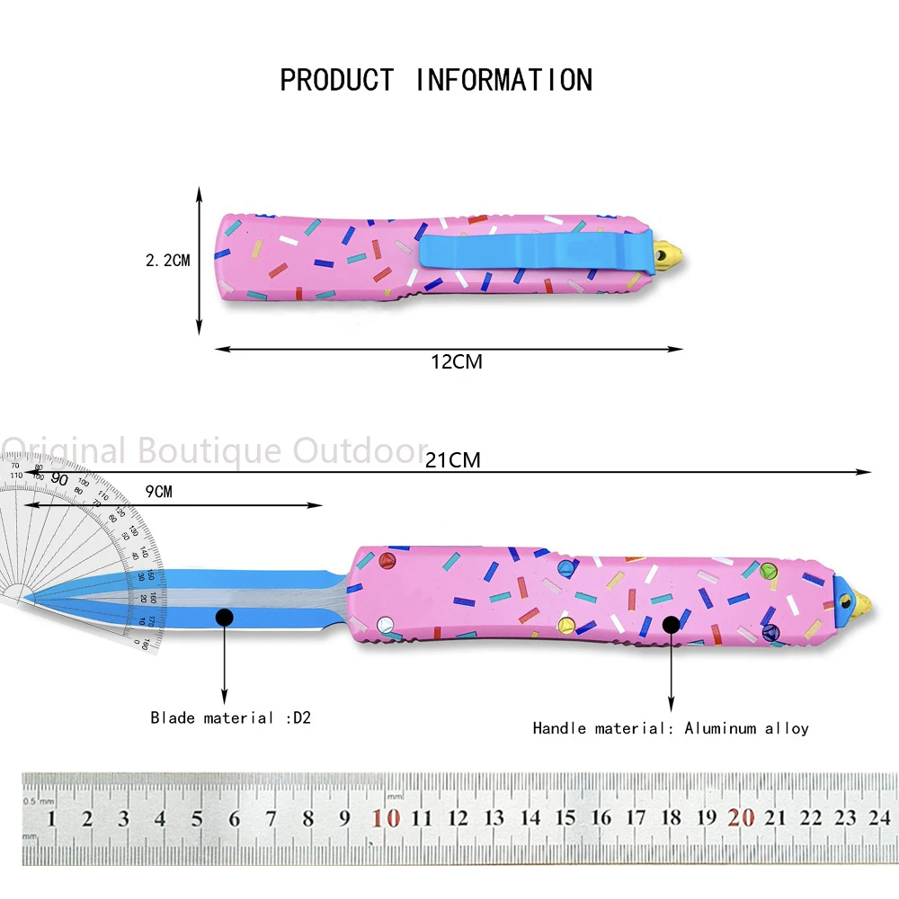 MICR Ultra Pocket Knife D2 Blade Donut Aluminium Alloy Handles Outdoor Camping Self Defense Knives EDC Tactical Tools