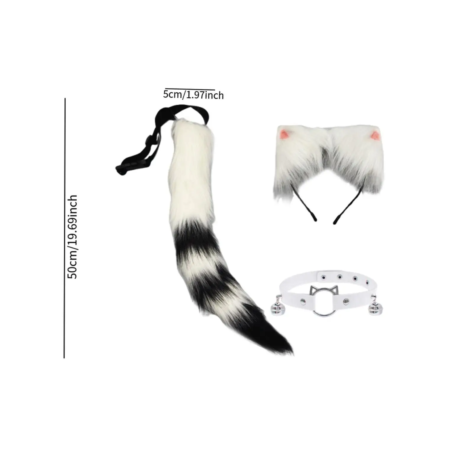 ومجموعة الذيل مع ملابس الرقبة زي تنكري للحيوانات للحفلات التنكرية