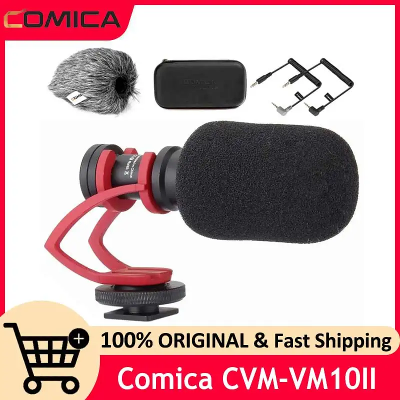 Camera Microphone,Comica CVM-VM10II Professional Video Microphone with Shock Mount,Deadcat,Compact Shotgun Mic for TikTok YouTut