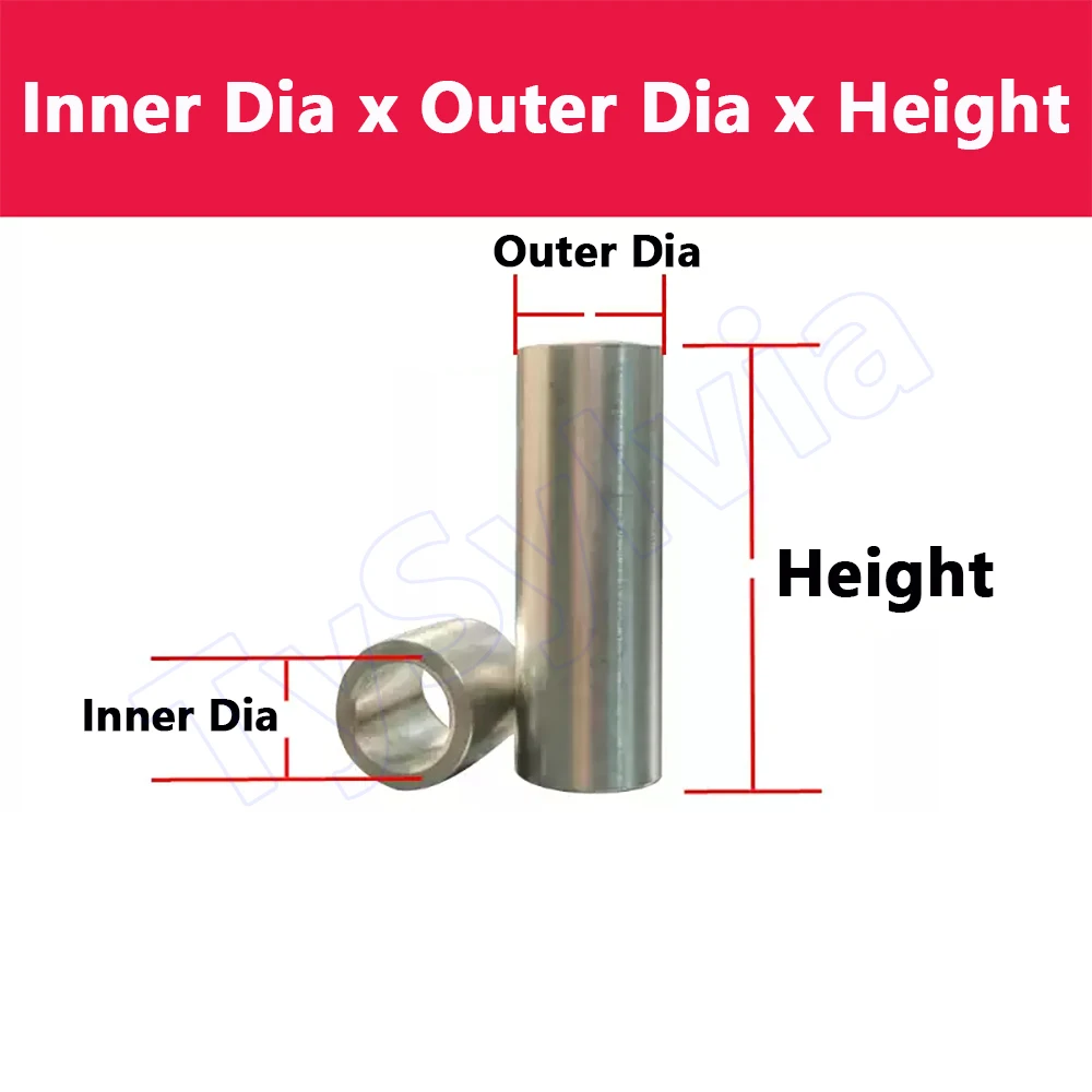 M16-M24 304 Stainless Steel Unthreaded Spacer Standoff OD 20-30mm Round Hollow Bushing Sleeve Washer Gasket 4