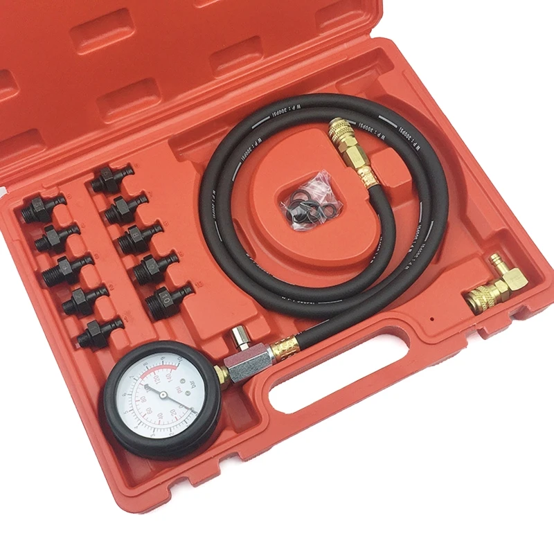 Engine Compression Tester Petrol Cylinder Pressure Gauge Automotive Gauge Tool Set Testing 0-140