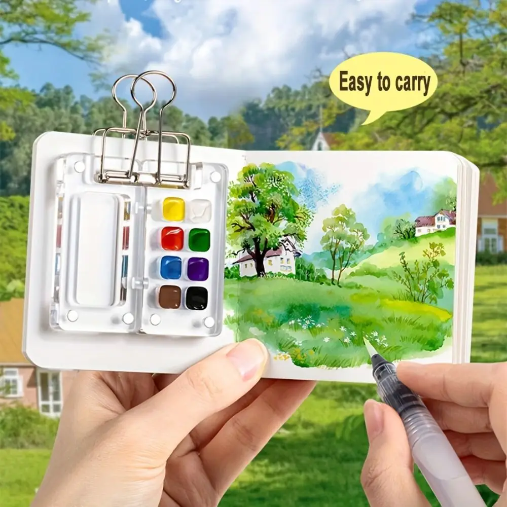 Товары для творчества, акриловая палитра акварельных красок, 8/15 сетка, мини-коробка для пигментов для красок с зажимом, портативная пустая коробка для красок художника