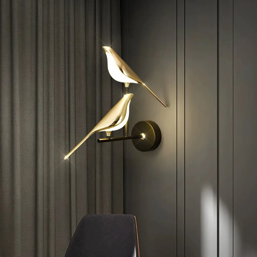 Magpie creative bird wall lamp balcony living room floor lamp Scandinavian minimalist art design bedroom bedside lamp jewelry