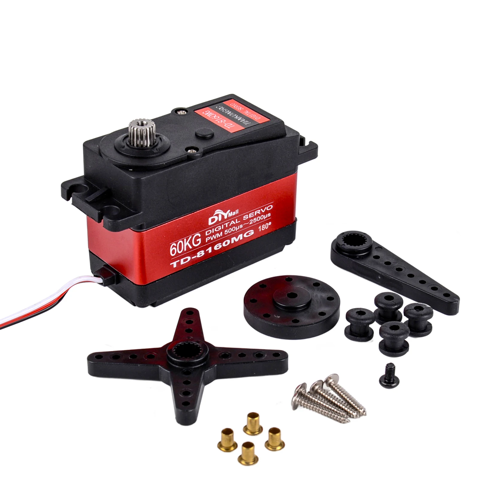 TD-8160MG Digital Servo 60KG Alto Torque Metade Metal Gear 90/180/270/360 °   Ajustável para 1:8 1:10 RC Drift Car Boat Robot