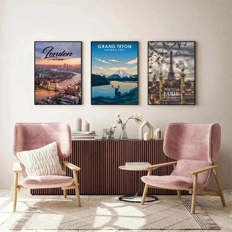 Современный стиль, печать на холсте Парижа, Нью-Йорк, Токио, городские сцены, Северная Европа, ночные сцены, постеры