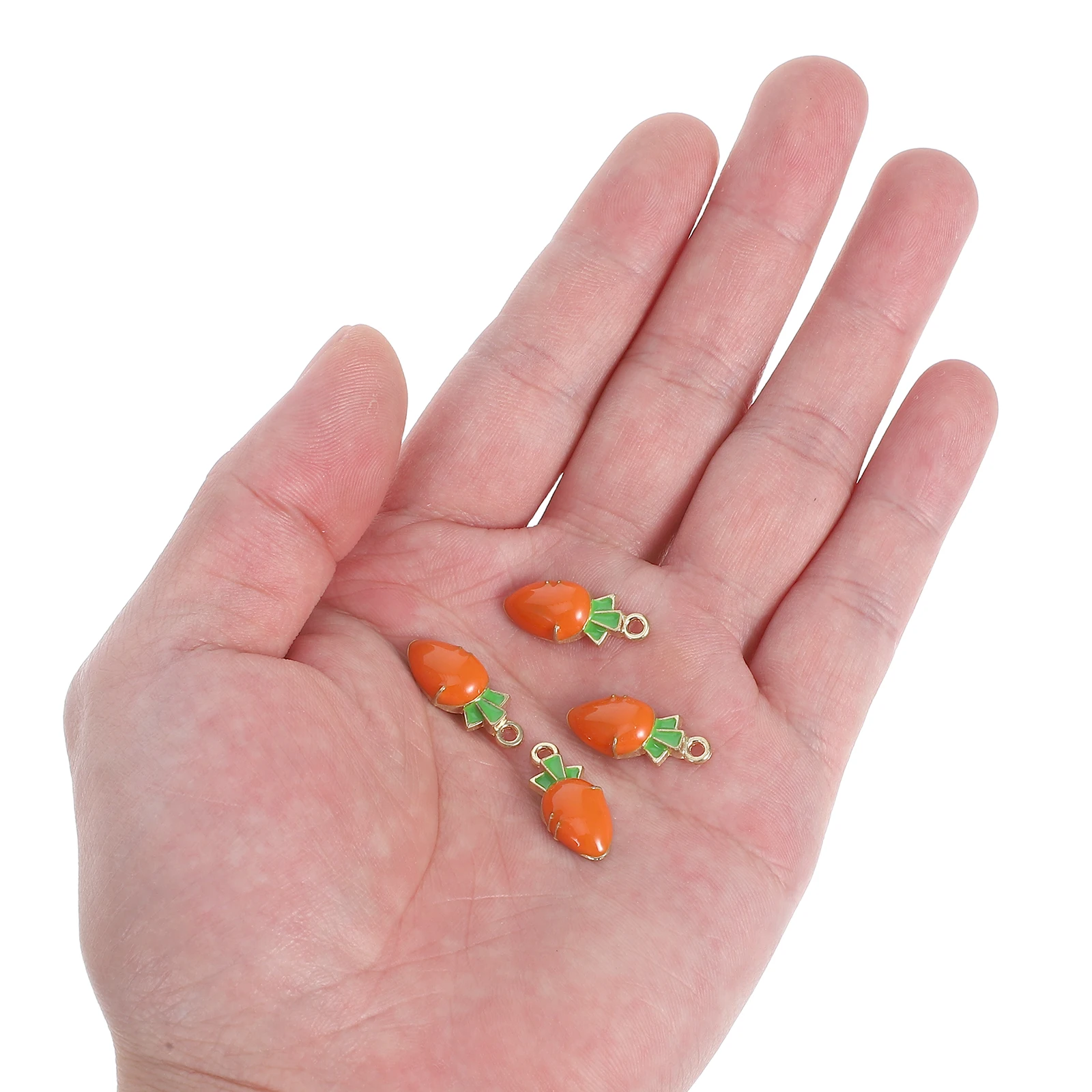 

10 Pcs Carrot Keychain DIY Accessories for Bracelet Necklace Decor Shaped Jewelry naments Pendant Charms Vegetable