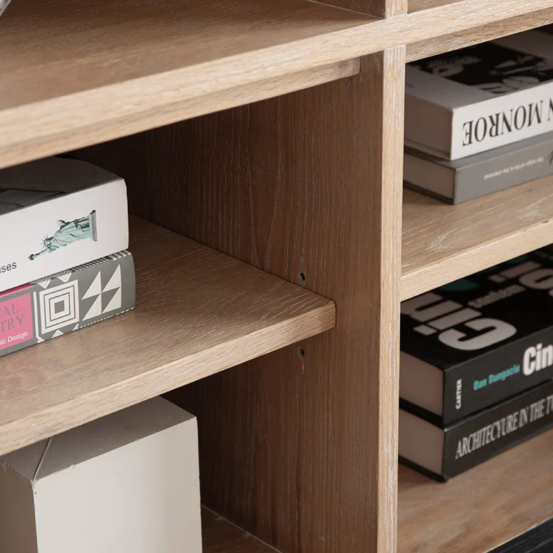 الشمال التعبير المتجر الرئيسي مفاجأة الرياح الهادئة رف الكتب غرفة المعيشة خزانة الكتب الخشبية الصلبة ضد الجدار الأبيض #4