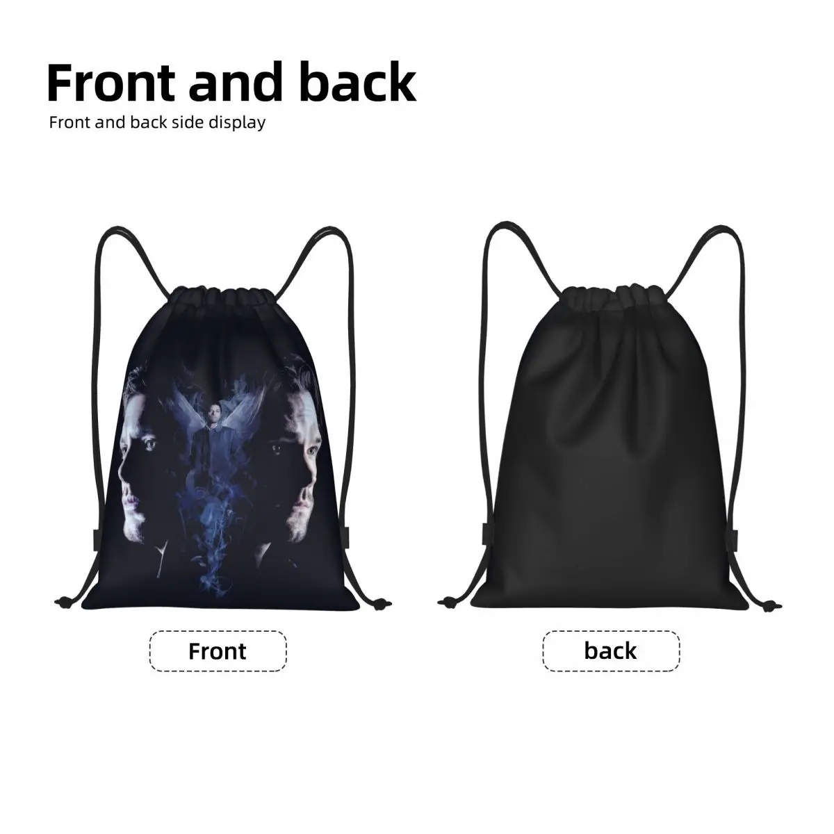 Winchester Brothers Supernatural Drawstring Backpack Women Men Sport Gym Sackpack Portable Dean and Sam Shopping Bag Sack