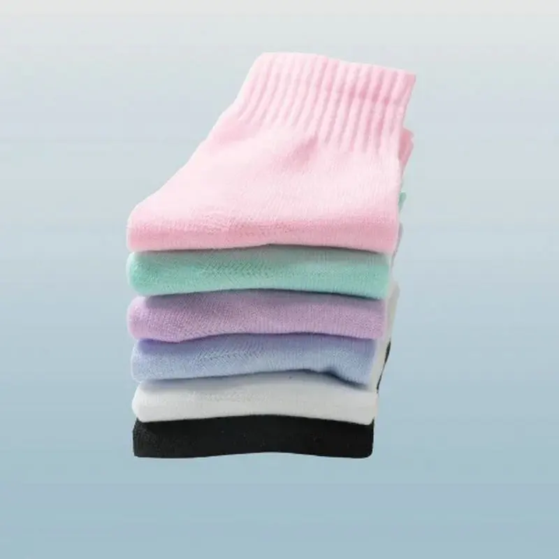 6/12 Pairs Solid Color Women's Sports Socks Durable And Wear-resistant Socks High Quality Comfortable And Breathable New Socks