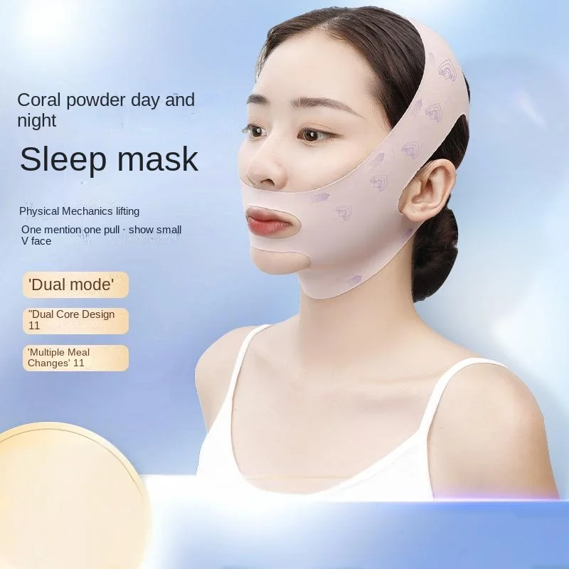 Correa de elevación moldeadora de cara en forma de V, reductor de doble mentón antiarrugas, soporte para dormir, cómodo, Invisible, reafirmante, belleza juvenil