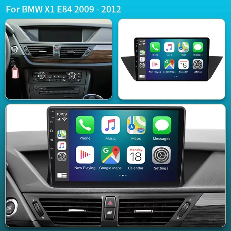 2 Din Android 16 For BMW X1 E84 2009 - 2012 QLED Android Car Radio Multimedia Video Player GPS AI Voice CarPlay 5G BT Stereo DVD