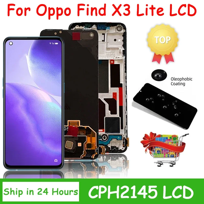 6.43“AMOLED X3Lite Display For Oppo Find X3 Lite CPH2145 LCD Display Touch Panel Screen Digitizer Assembly Replacement