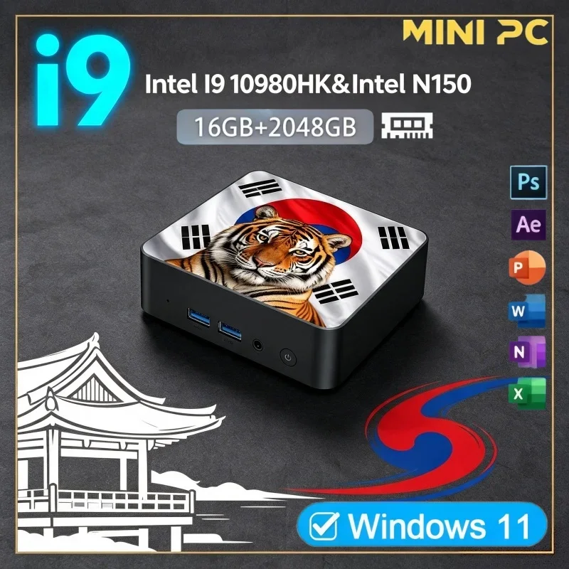 2026年新型ミニpc-core-i9-10980hk-intel-n150-windows11-pc-16gb-ram-1-2tb-ssd-wifi-6-bt52-4kディスプレイ-ホームビジネスミニコンピューター