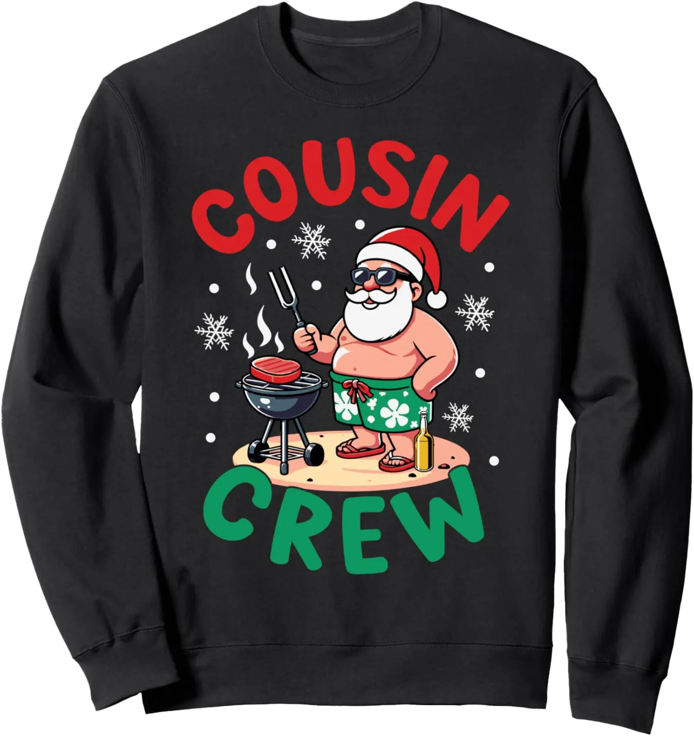 

Cousin Crew Santa Grilling Christmas In July Family Matching Sweatshirt