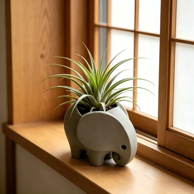 Cute Elephant Shaped Plant Pot Mini Planter For Air Plant Desktop Greenery Display Minimalist Window Sill Decor Accessory Gift