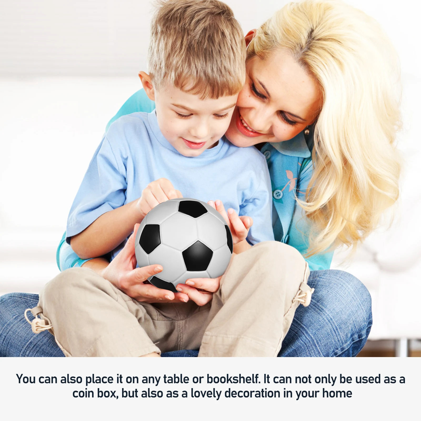 

1pcs Football Coin Bank For Kids Adults Unique Soccer Ball Piggy Bank Design Sturdy Vinyl Saving Money Box Gift Decor