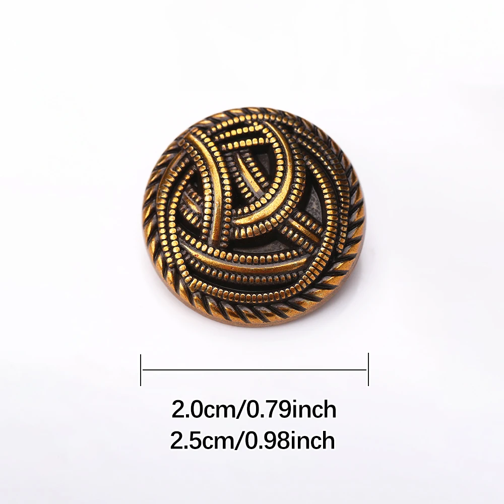 10PCS Zipper Design Metal Buttons for Coat Sweater Jacket