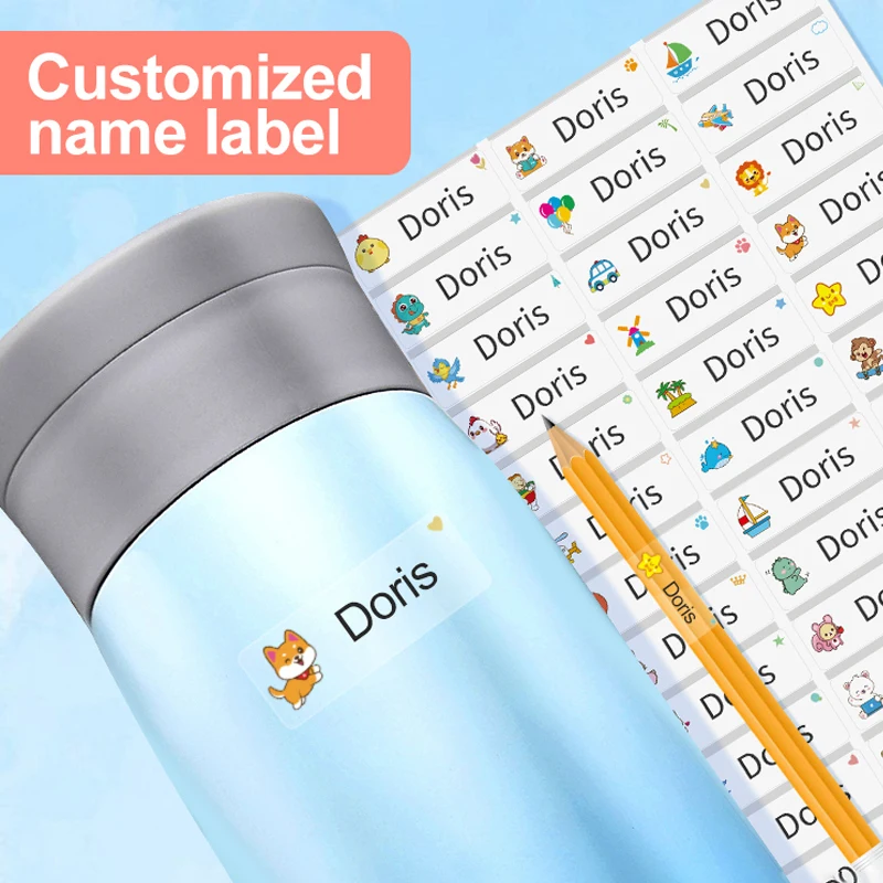 Personalized Kids Name Labels - Custom Waterproof Stickers for Backpack, Multilingual School Supplies & Creative DIY Gifts
