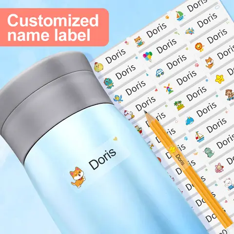 Etiquetas Personalizadas con Nombre para Niños - Pegatinas Impermeables Personalizadas para Mochilas, Útiles Escolares Multilingües y Regalos Creativos DIY