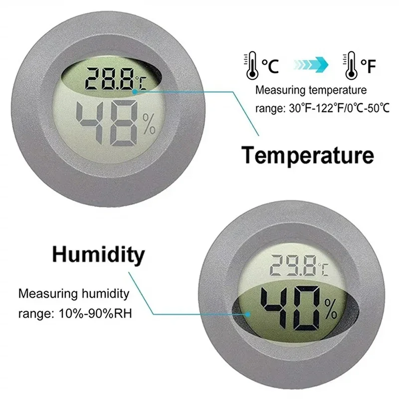 -50~ +70 ° C Mini LCD مقياس الرطوبة الرقمي ميزان الحرارة الزواحف حوض السمك الملحقات عالية الدقة مستشعر درجة الحرارة الرقمي