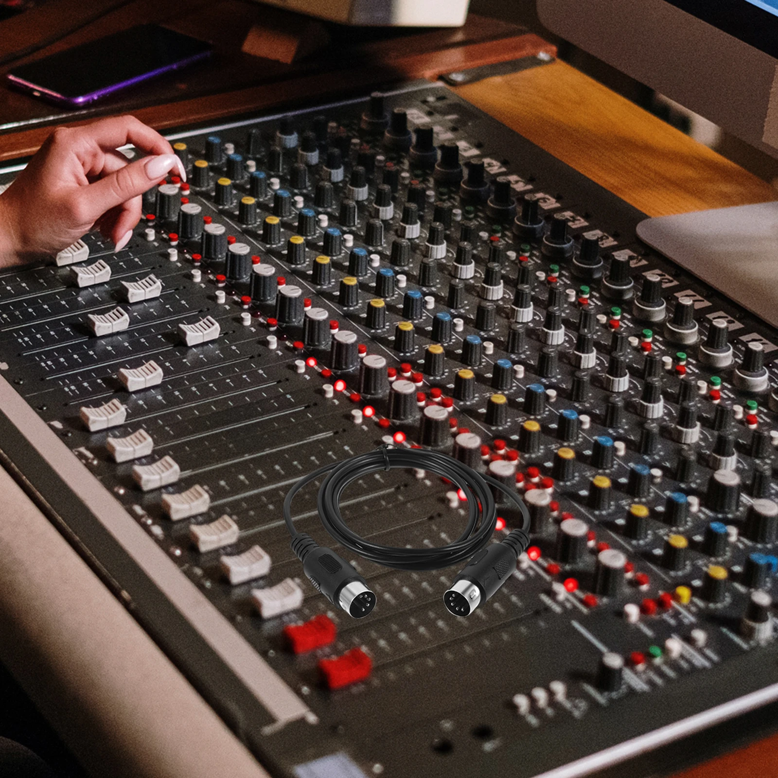 

1-Meter Cable Precision 5-Pin Male to Male Professional Extension for Electronic Instruments Audio Connection Cable