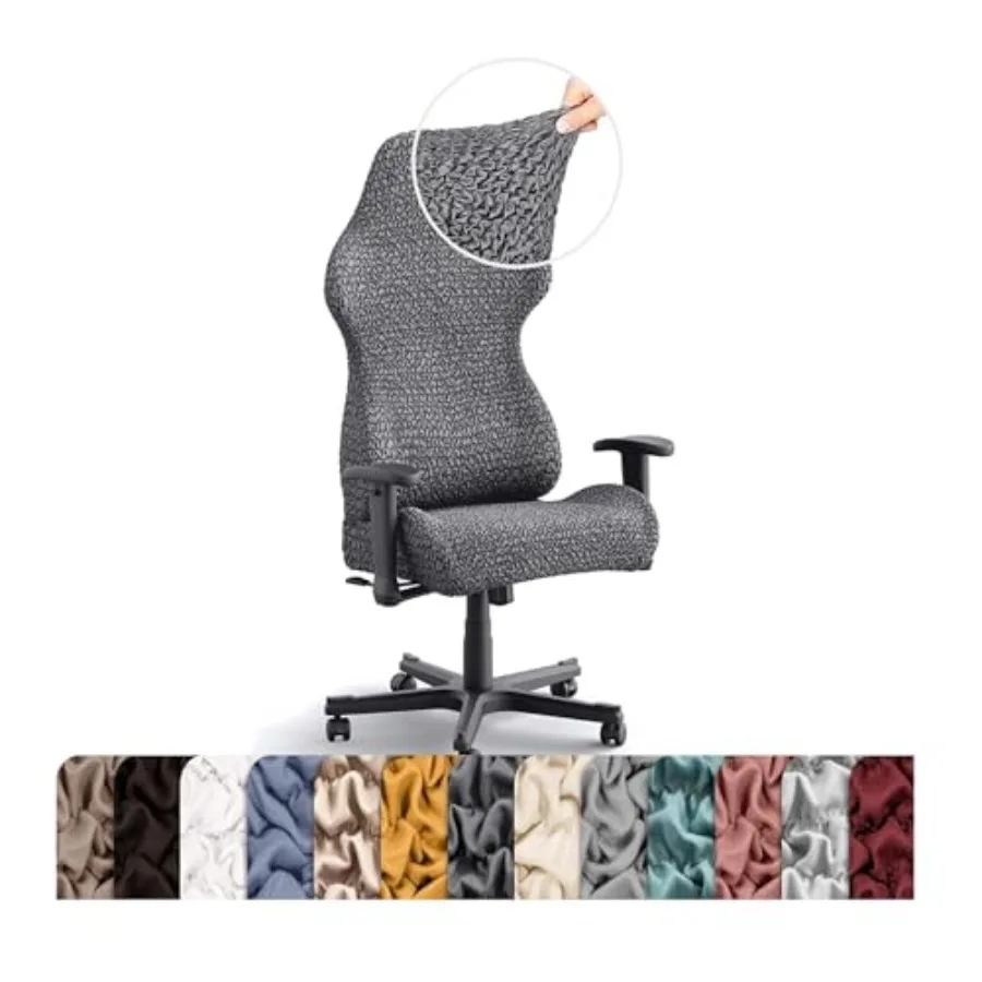

Office and Gaming Chair Slipcover - Stretch Computer Desk Chair Cover with Zipper - Fabric Slipcovers - 1-Piece Form Fit Cover