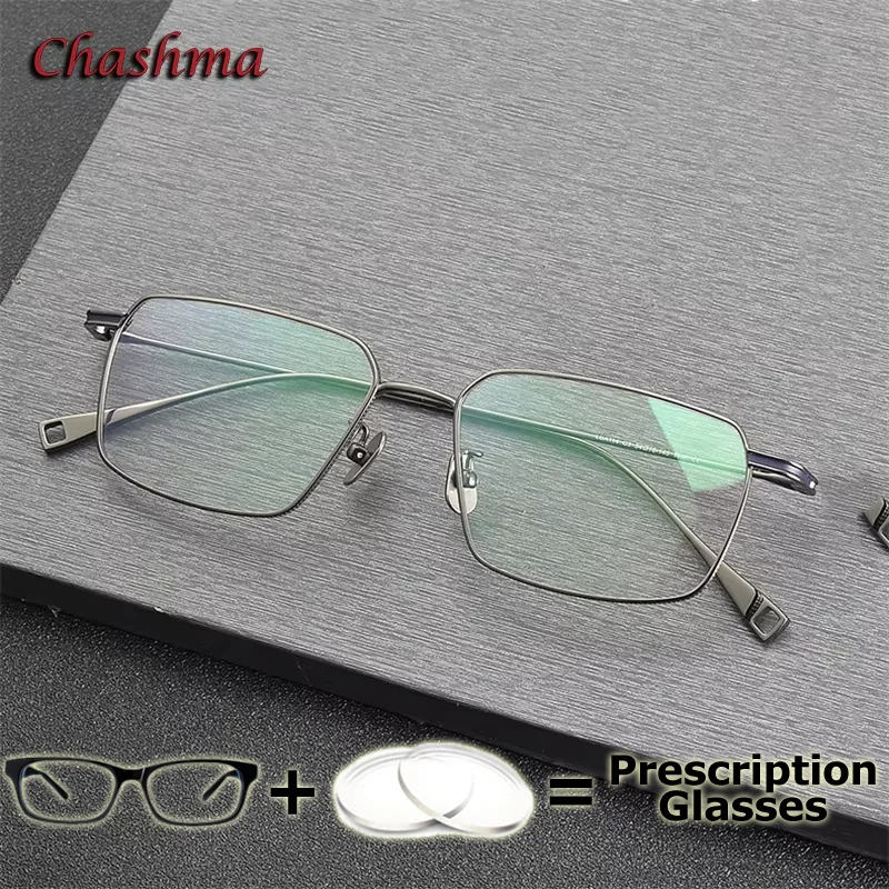 Chashma Prescription Glasses Men Optical Pure Titanium Men Myopia Lens Wide Field Multifocal Progressive Digital Glass Spectacle