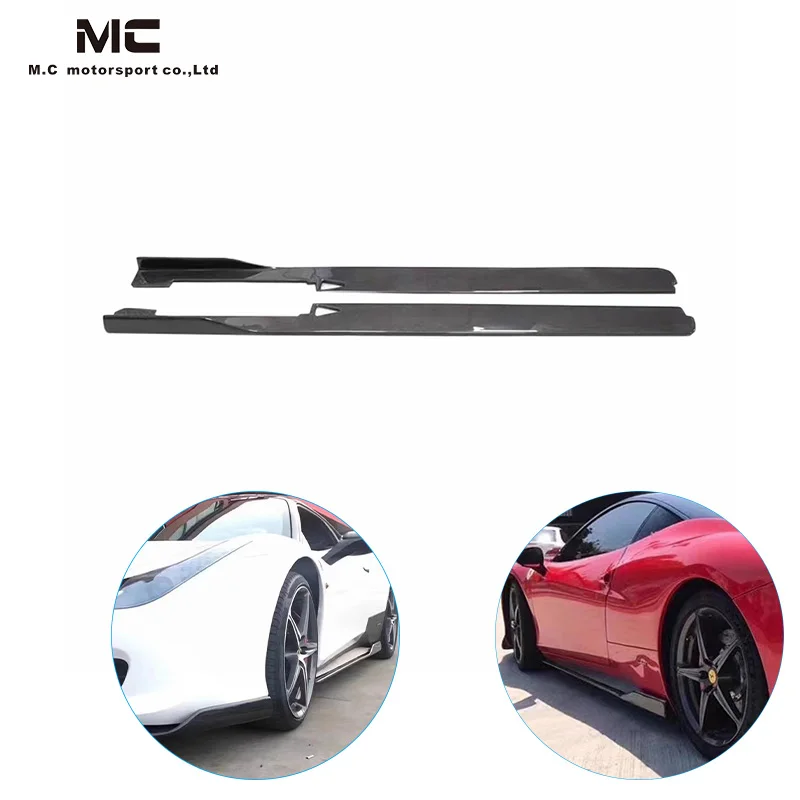 Carbon Fiber Side Skirt For Ferrari F458 hardtop V Style Carbon Fiber Side Skirt Italia 458 And Spider 2011-2016