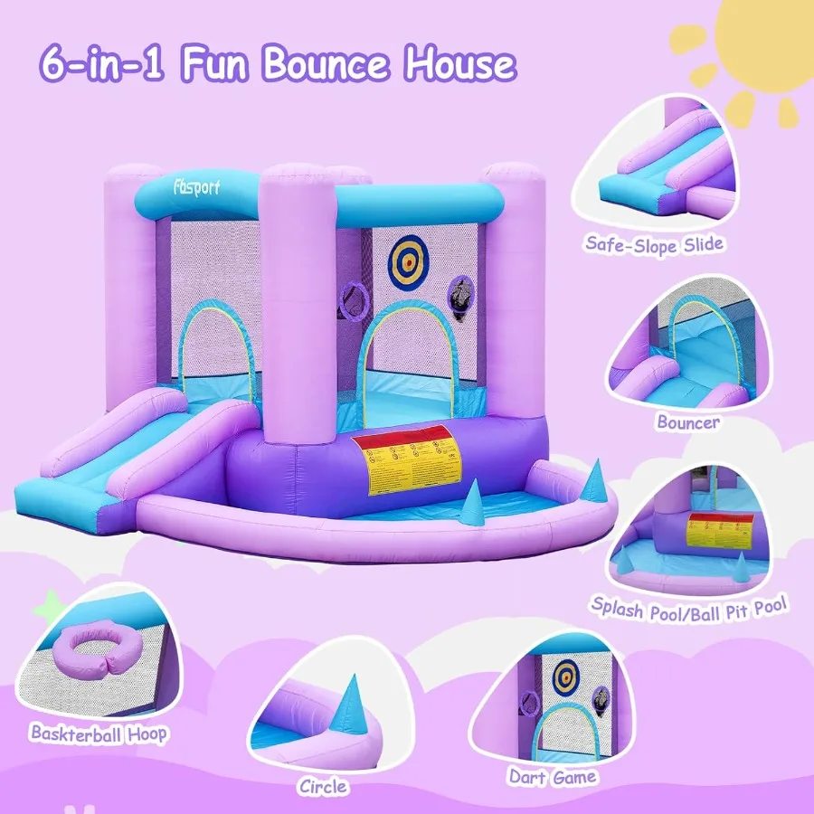 Aufblasbares Hüpfhaus, Hüpfburg für Kinder für drinnen und draußen, Hüpfburg für Kleinkinder, Hüpfburg für Kinder, Hüpfburg mit