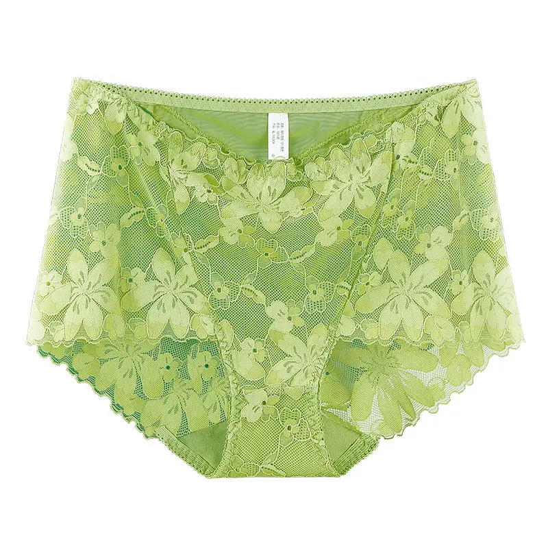 2023 New Sexy lingerie for women underwear cutout lace floral panties Plus size high waist sheer mesh interior femenina