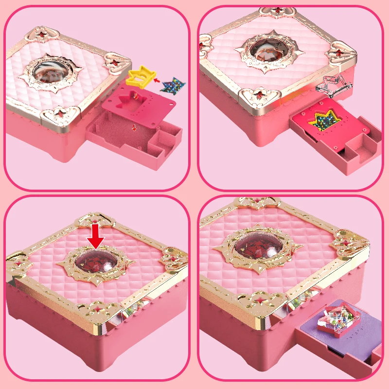 Girls Creative DIY Beads Jewelry Making Handmade Crafts Bracelet Necklace Ring Princess Magic Box Makeup Toy for Children Gifts