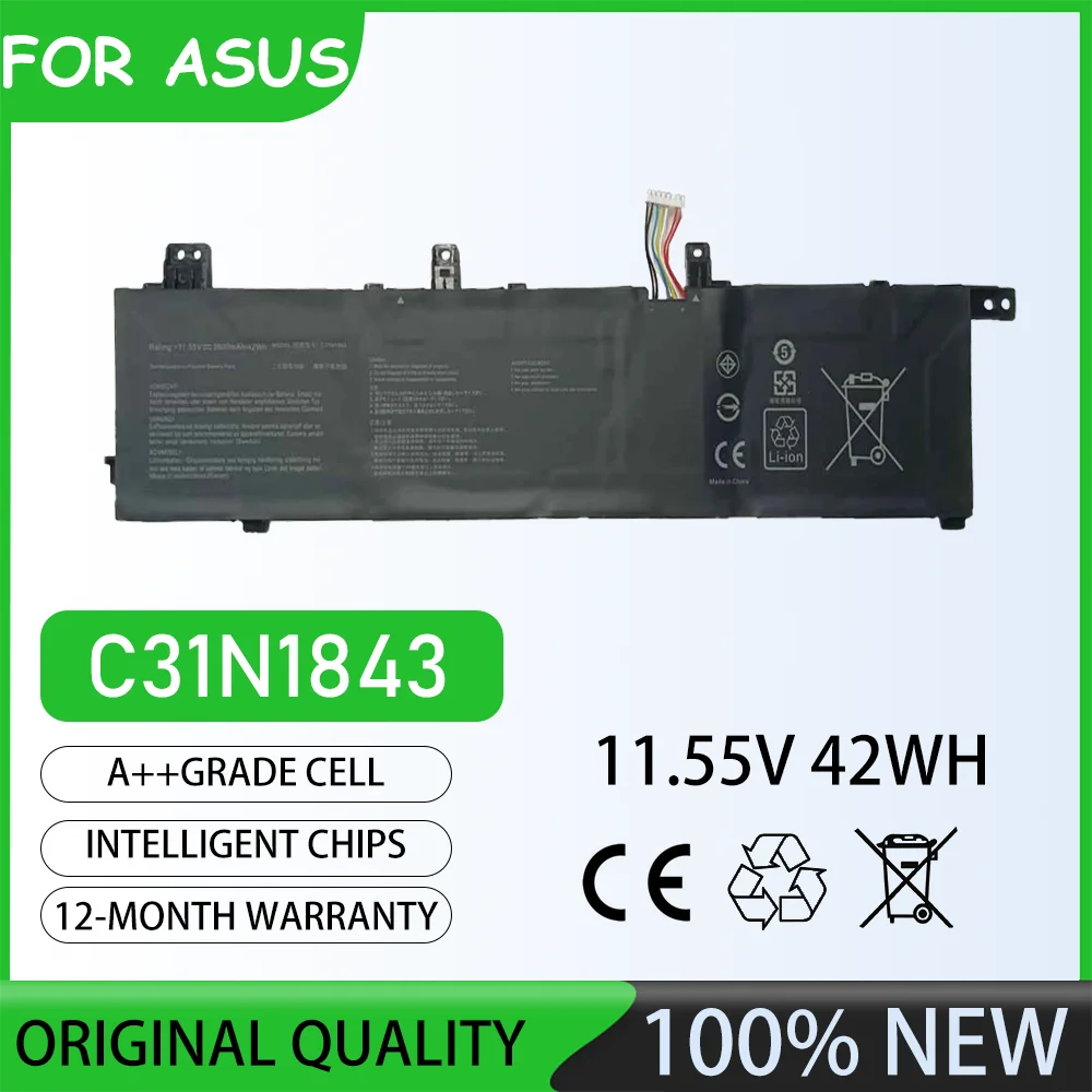 11.55V 42Wh C31N1843 Battery Code: C31N1843 Battery Type: Li-Polymer Laptop Battery For ASUS VivoBook S14 S432FL S532FA S532FL