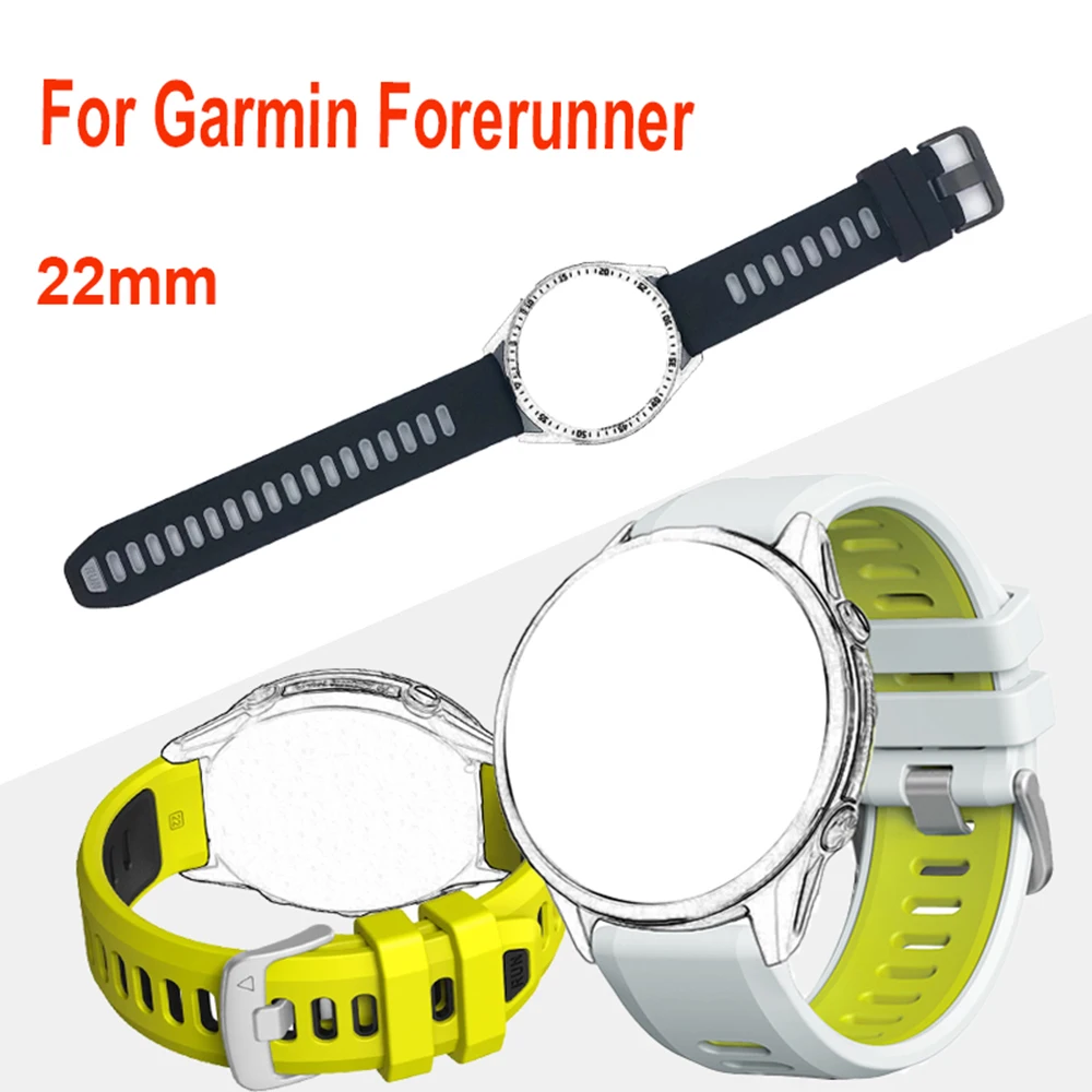 Smart Watch Band für Garmin Forerunner 970 Zweifarbiges Silikon Forerunner 965 955 945 935, weiches und atmungsaktives Armband