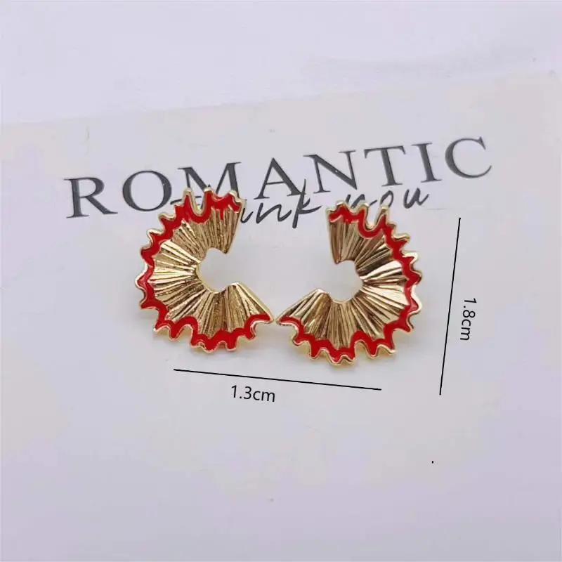 Irregular Geometry Pencil Scraps Alloy Earrings Piercing For Women Jewelry Gift Funny Punk Ear Studs