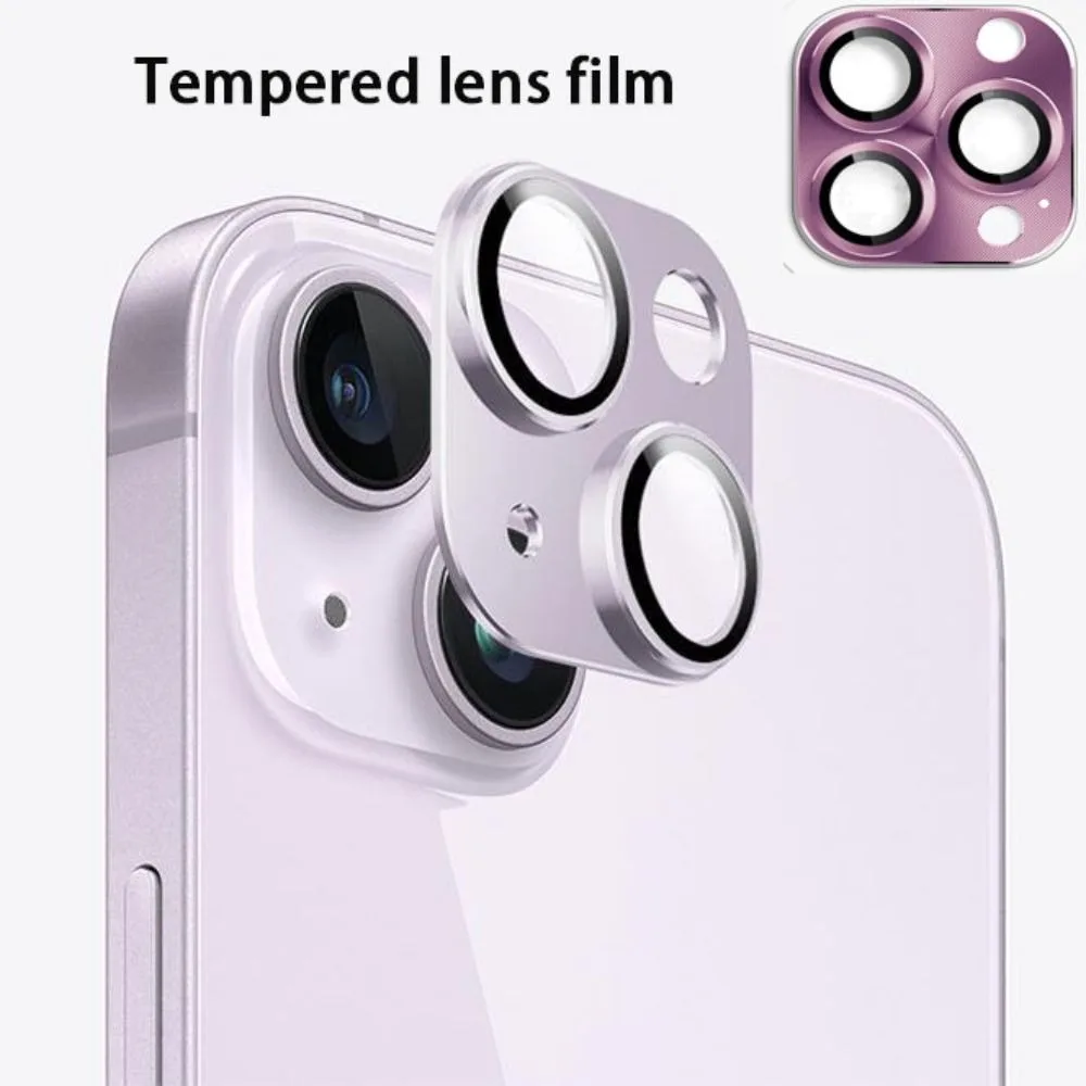 Película de lente templada antiarañazos, cubierta completa de vidrio templado, Protector de lente de cámara, anillo de Metal para iPhone 16 Pro Max 15 14 Pro Max