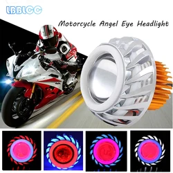 Hi/Low Beam LED Motorcycle Headlight Angel Eyes Devil Demon Eyes Halo Projector Auxiliary Motorcycle Headlights Front Fog Lights
