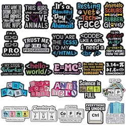 Creative Code Enamel Brooch Programmer Keyboard Chemistry Periodic Table Coffee Book E=MC Letters Metal Badge Lapel Pins Jewelry