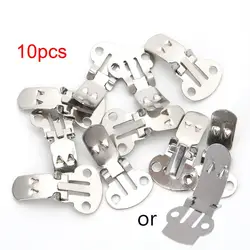 10Pcs Silver Cutout Stainless Steel Shoes Clips Clip On Ornaments Findings DIY